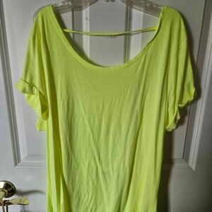 PINK Victoria's Secret Neon Yellow Short Sleeve Top